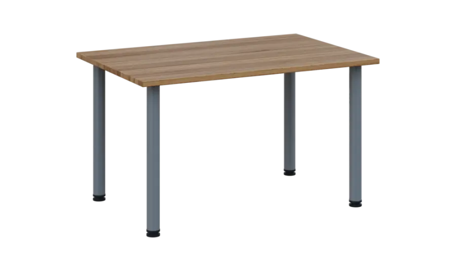 CRTR 120 jídelní stůl, kovová podnož stříbrná, deska 25 mm, 1194x800 mm, ořech světlý